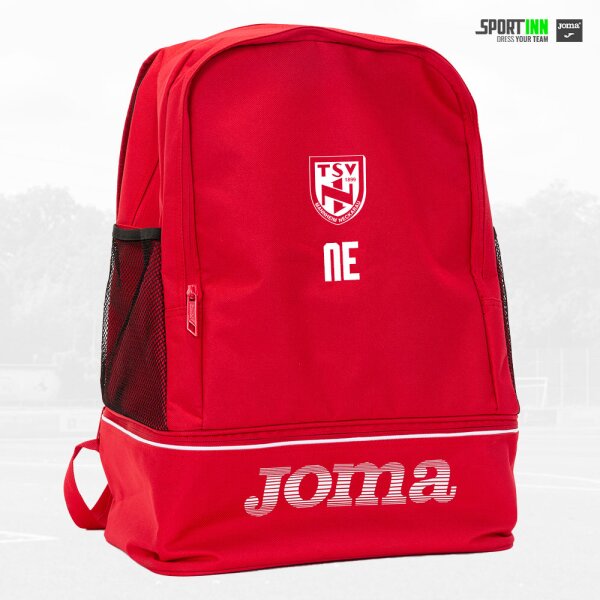Rucksack • Training • TSV Neckarau • Rot • mit Schuhfach und Netzen