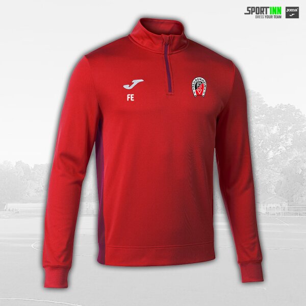 Sweatshirt 1/4 Zip • Winner II • ASVF Fussball • Rot/Weinrot • Langarm