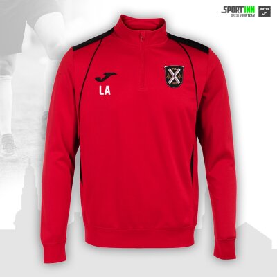 Sweatshirt 1/4 Zip • Championship VII • TVL Fussball • Rot/Schwarz • Langarm