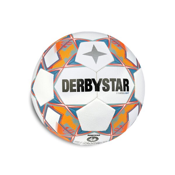 Fussball • Gr. 5 • Derbystar • STRATOS LIGHT v23 • Weiß/Türkis/Orange