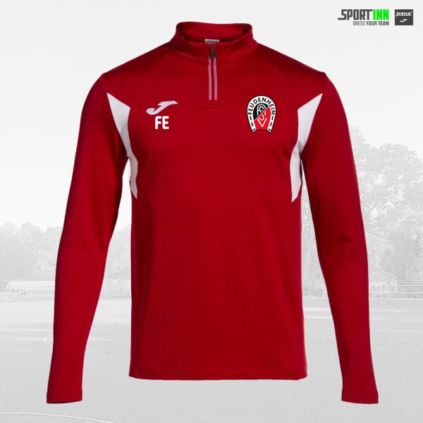 Sweatshirt 1/4 Zip • Winner III • ASVF Fussball • Rot/Weiß • Langarm