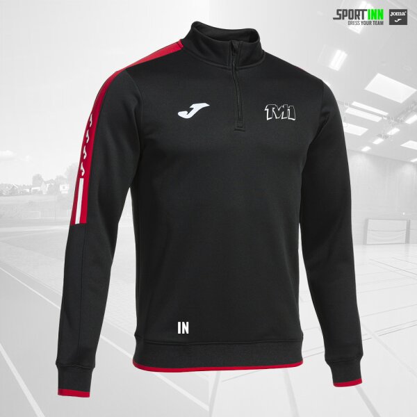 Sweatshirt 1/4-Zip • Olimpiada • TV Hermeskeil • Schwarz/Rot • Langarm