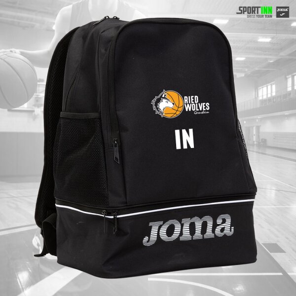 Rucksack • Training III • Ried Wolves • Schwarz • mit Schuhfach und Netzen