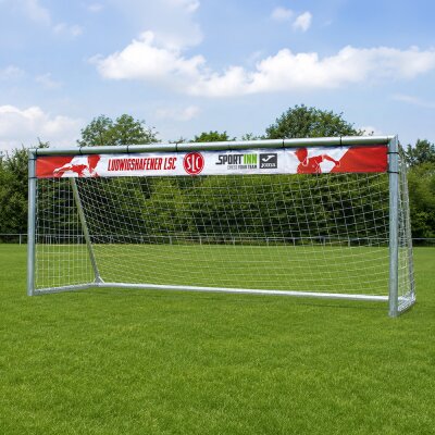 Individuelle Fußball-Torverkleinerung • Digitaldruck • PVC-Mesh