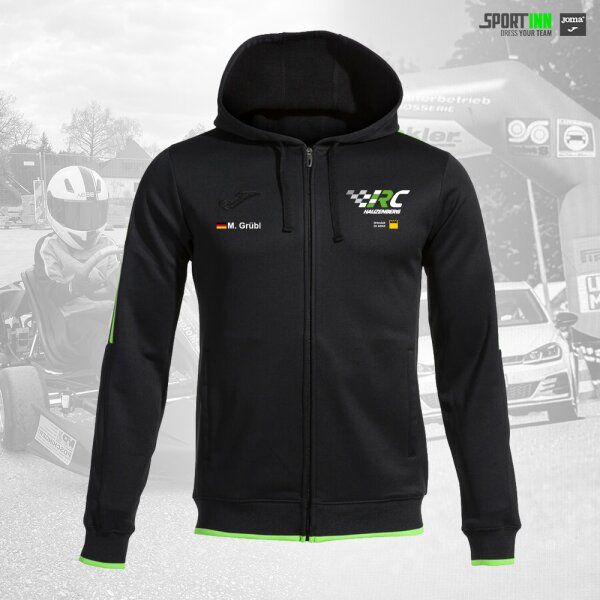 Kapuzenjacke • Olimpiada • RC Hauzenberg • Schwarz/Neongrün