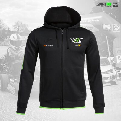 Kapuzenjacke • Olimpiada • RC Hauzenberg • Schwarz/Neongrün
