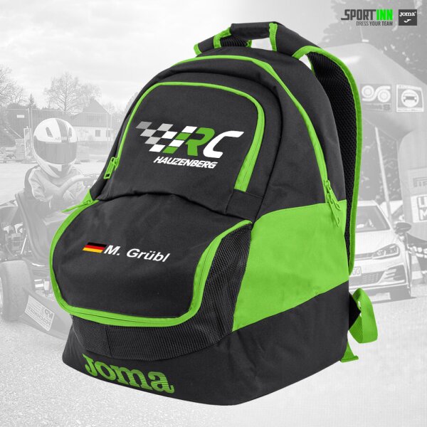 Rucksack • Diamond II • RC Hauzenberg • Schwarz/Neongrün