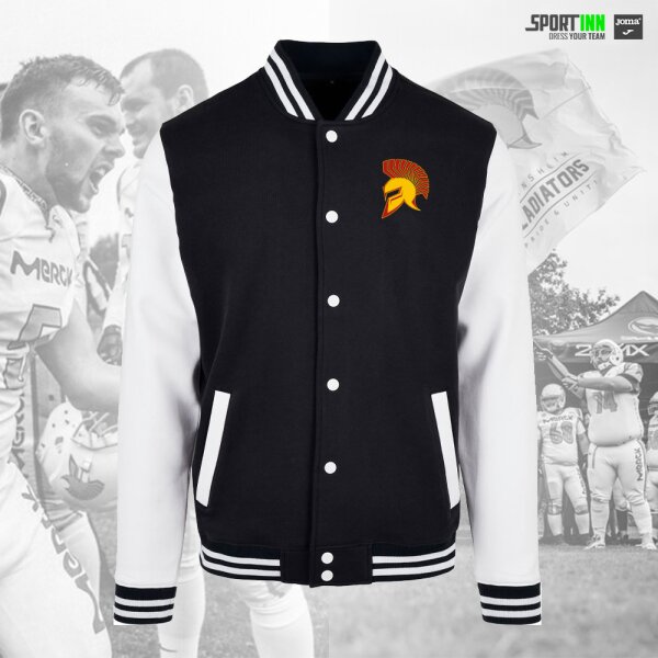 College-Jacke • Gernsheim Gladiators • Schwarz/Weiß